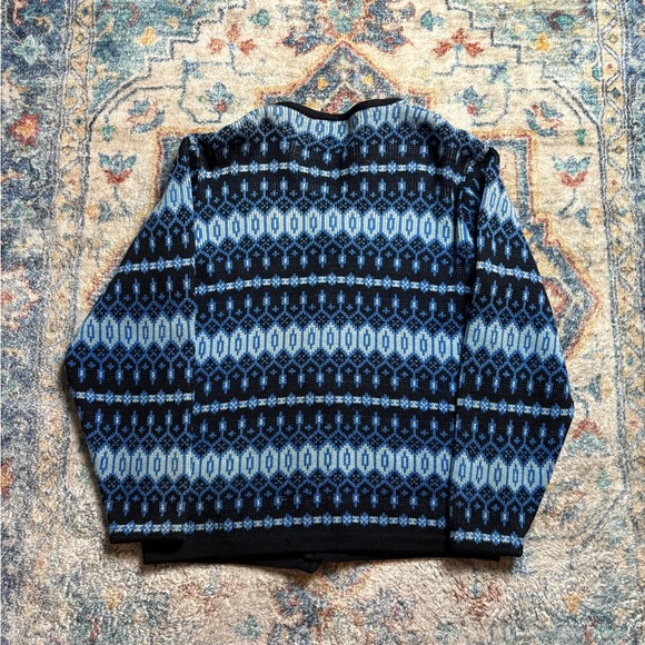 Vintage Nordic Striped Cardigan Sweater Size XL - Picture 2 of 5